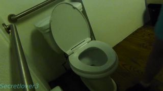 Masturbating after pooping in toilet
