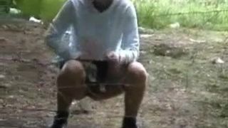 Amateur girl peeing nicely outdoor