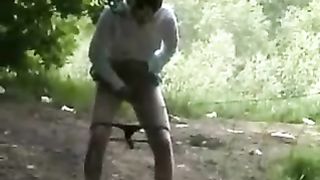 Amateur girl peeing nicely outdoor