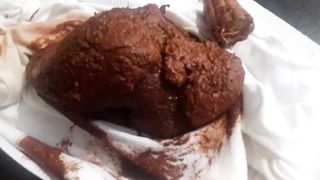 Shitting in her white tights