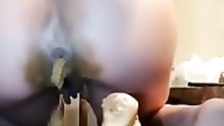 I Wank My Cock Furiously Watching The Shit Pour Out Of This Buxom Bitch.