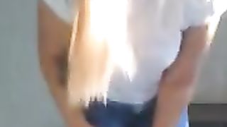 Superb Buxom Bitch Peels Her Knickers Down Bends Her Arse And Shits.