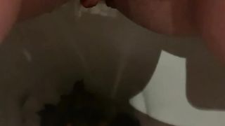 Shaved teen shitting lots