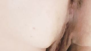 Chubby wife shits over toilet