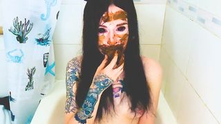 Hot teen smears shit on pretty face