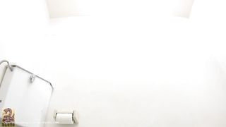 Japanese teen using public toilet