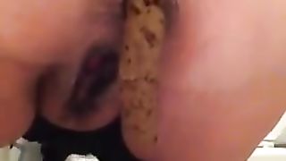 BBW babe shits on toilet seat a lot