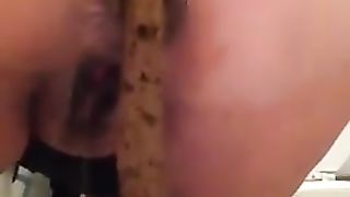 BBW babe shits on toilet seat a lot