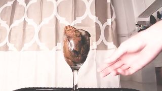 Filled a champagne glass with poop