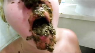 Accident poop on her face