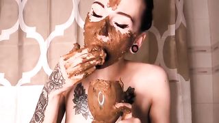 She eats her own shit slowly