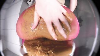 Diarrhea mess in purple yoga pants