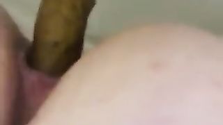 Close up of her big ass shitting