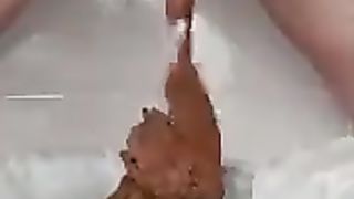 Chubby babe shitting a lot slowly