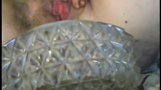 Stuffed pussy with shit