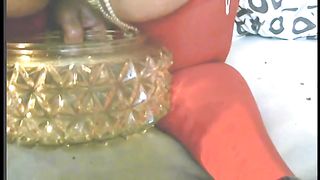 Stuffed pussy with shit