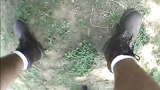 Face fucked hard in public