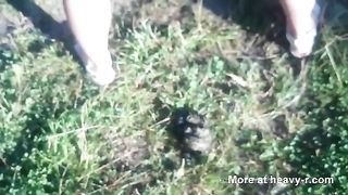 Busty babe gets shit faced