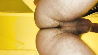 Hairy ass dude pooping on the camera