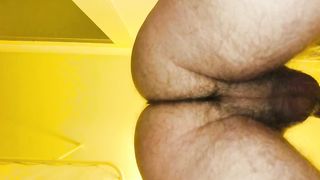 Hairy ass dude pooping on the camera