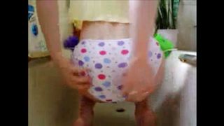 Girl shitting on panty and smearing it on butt