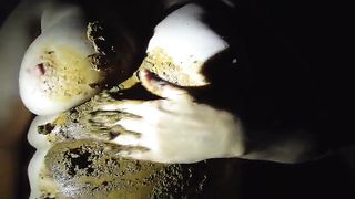 Scat horny couple enjoying smearing sex