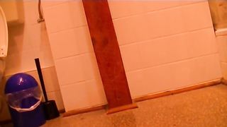 Chubby wife spread legs and drops poop