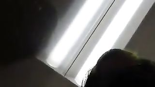 Slutty blonde chick poops hard