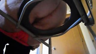 BBW hot mature milf pooping from the chair
