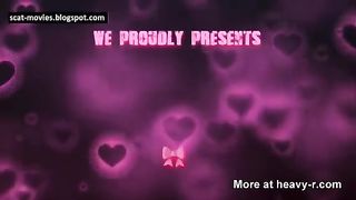 Big tits blonde babe poops in garden