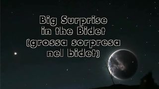 Big booty lady pooping hard turd