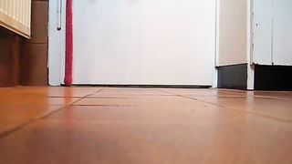 Big booty brunette teen pooping on the floor