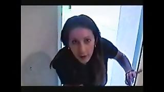 Cute amateur lady enjoying solo poop