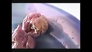 Cute amateur lady enjoying solo poop