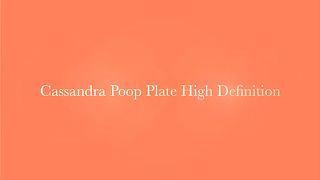 Hot looking busty girl poops in the plate