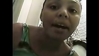 Lovely hot ebony chick pooping at home