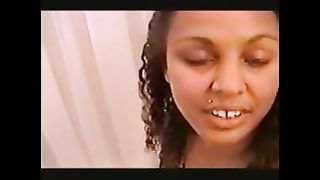 Kinky brunette lady pooping big turds