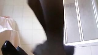 Amateur hot German slut pooping in the shoe