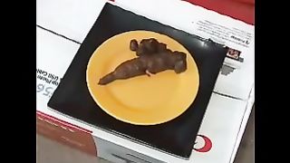 Lovely hot chick pooping