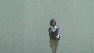 Super sexy Asian babe pooping in the public
