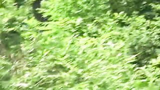 Sexy Asian babe pooping in the forest