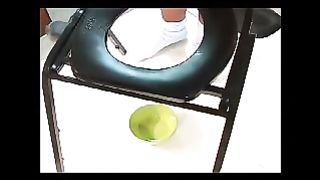 Cute amateur girls in pooping play