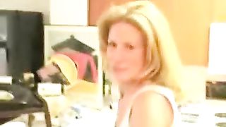 Mature babe and her big pooping banana