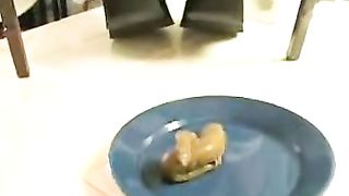 Mature babe and her big pooping banana