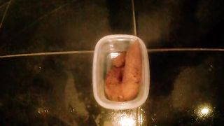 Pooping in the food container