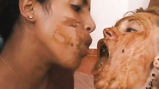 Scat swapping hot lesbian girls