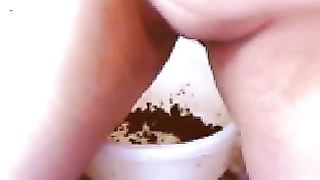 Beautiful big boobs bbw lady poop smearing