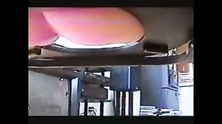 Pretty blonde chick pooping for you