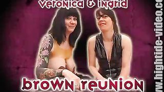 Busty slut and her scat lesbian babes enjoying shit session