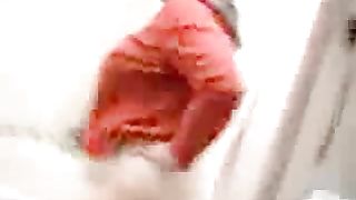 Chubby big belly lady pooping thick load